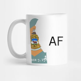 Delaware Flag State Outline AF (black) Mug